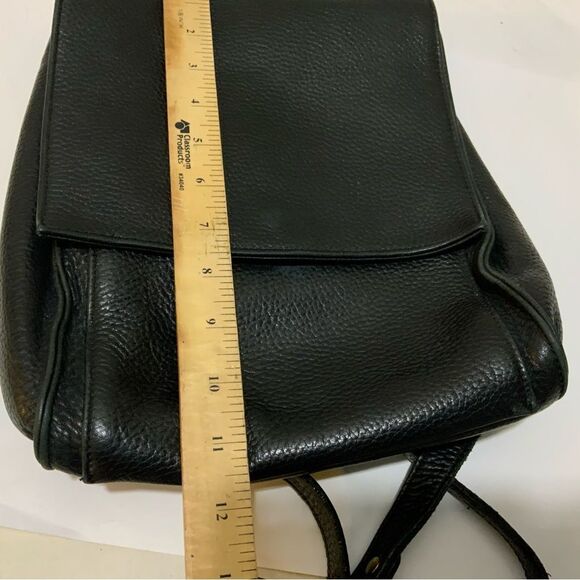 Vintage Field Manor Modern Classics Black Leather Backpack Bag 12"L x 9"W - Picture 9 of 10